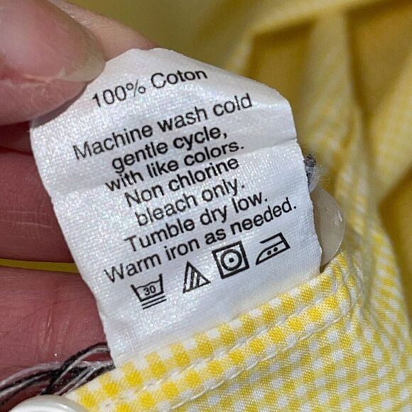 J. Crew Mens Gingham 2-Ply Cotton Long Sleeve Button-Down‎ Shirt Large (16-16.5) - Picture 7 of 7